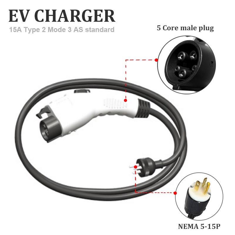 NEMA 5-15P adjustable mode 2 ev car charger SAE J1770 new EV Charging Plug Ev charger CAR EVEV charger connectors3