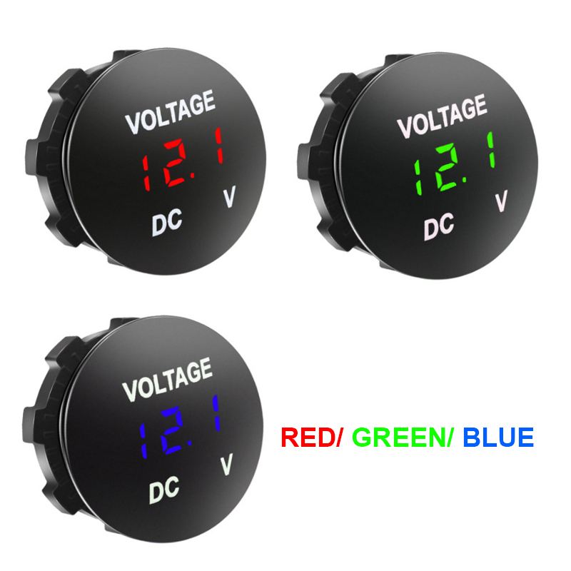 DC 12-24 V Car Voltmeter Mini Digital Display Voltage Meter Waterproof Voltage Gauge2