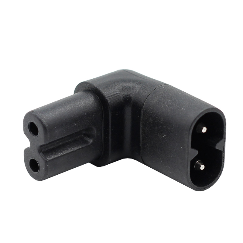 Iec Converter C7 To C8 Angle Plug Adapter 10a250v Pvc Female To Male 90 Dergee Extension Power Conversion Plug2