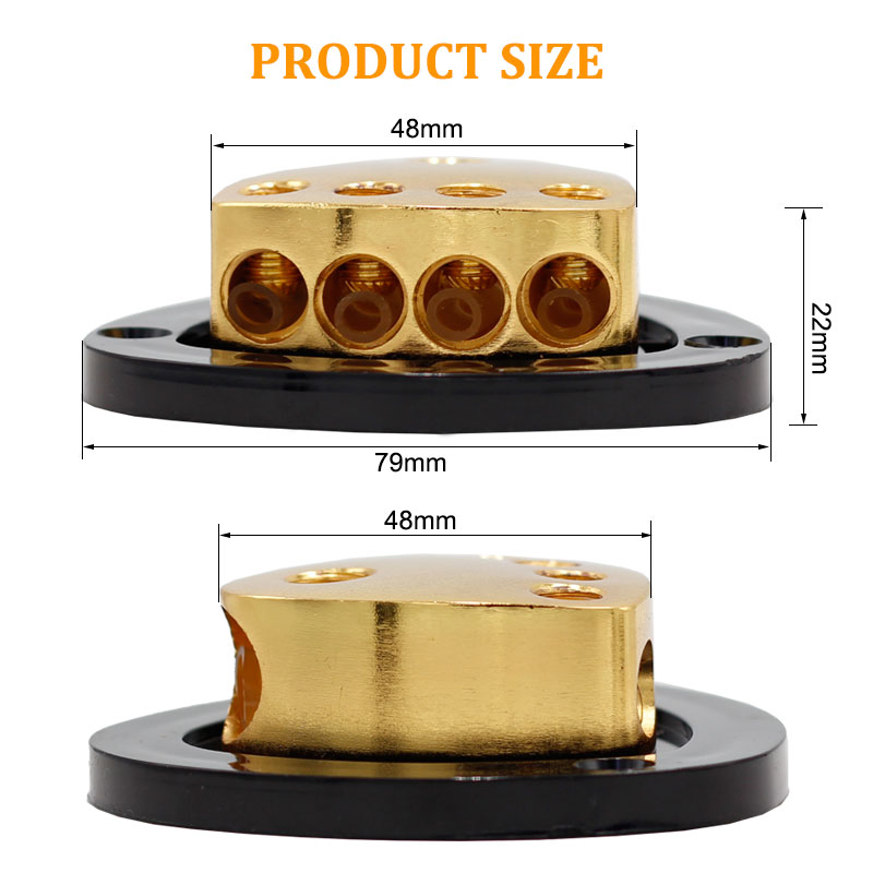 1x0GA in -4X4GA OUT Power MINI ANL Automotive Fuse Holder distribution block power block for your car audio nickel/gold plating2