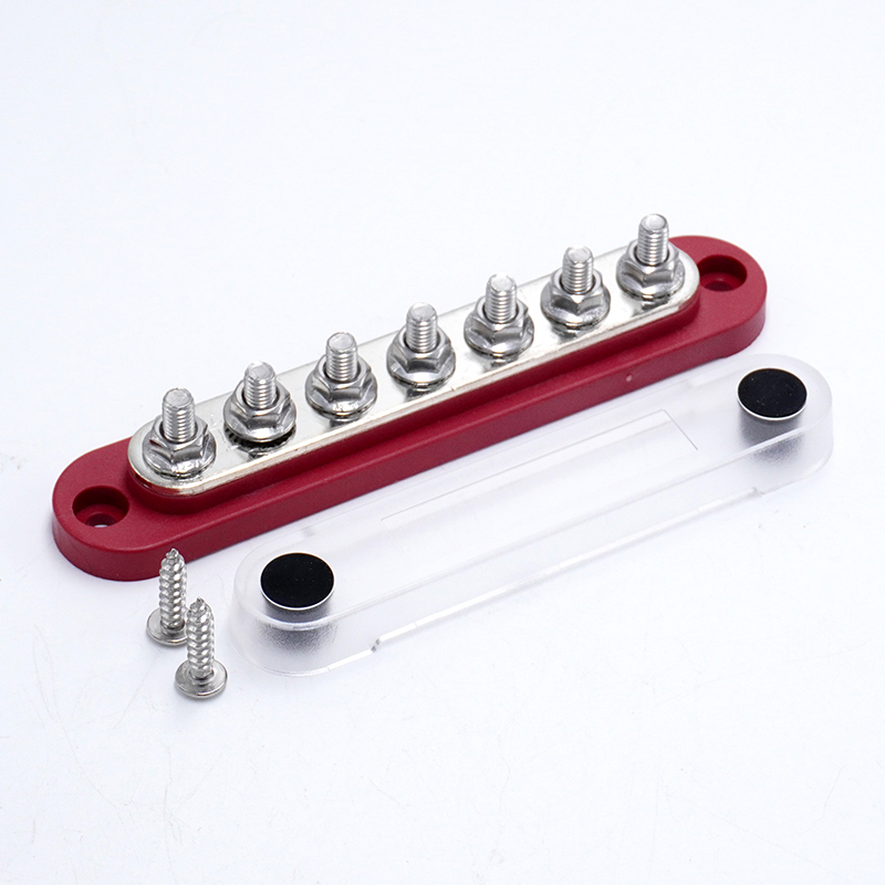 Auto Car 150A Heavy Duty 5*M8 Studs 304 Stainless Steel Bus Bar Terminal Distribution Block With Cover3